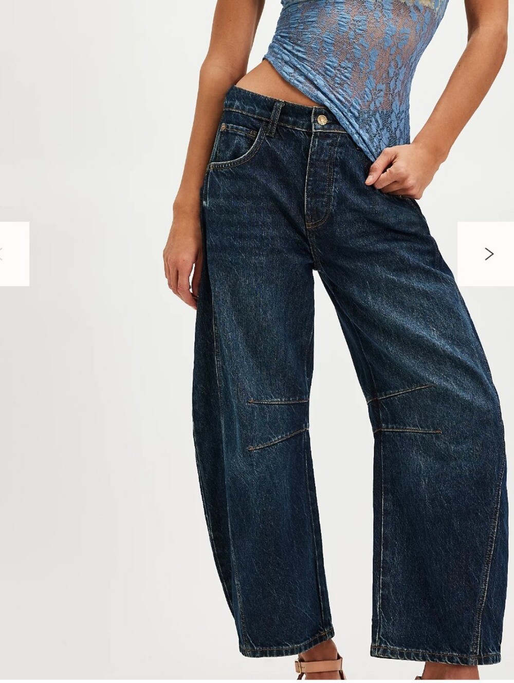 We The Free Good Luck Mid-Rise Barrel Jeans